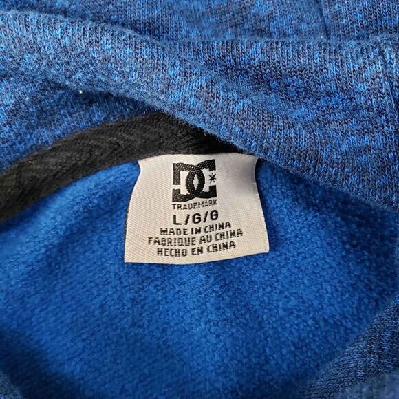 DC Shoes Skate Hoodie Mens Large Blue Skater Punk Stencil Athleisure California - Picture 3 of 5